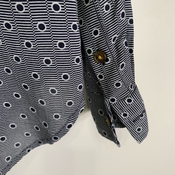 Maeve Anthropologie Button Down Blouse Women’s 6 Gray Geometric Print - Picture 6 of 16